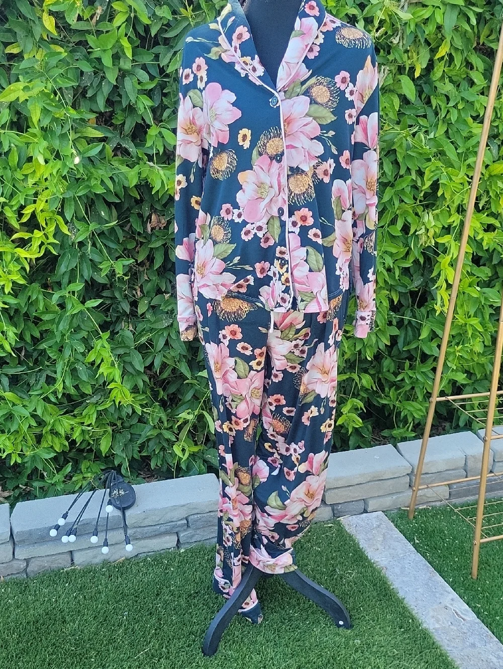 Room Service 2 Piece Floral Straight-Leg Pajama Pants Set With Pockets S